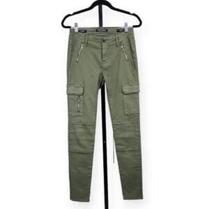 Vigoss The Jagger Skinny Cargo Jeans Low Rise Stretch Green Women's Size 25